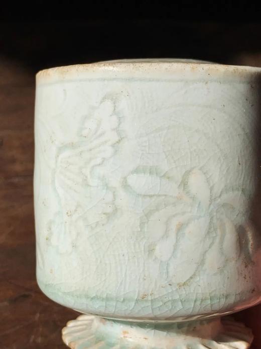 影青刻划水波莲池纹筒式香插，顺丰包邮 商品图11