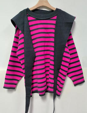 NC配披肩条纹毛衣51030 冬季 660664241298