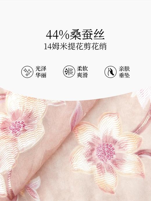 万事利新品桑蚕丝真丝丝巾仿刺绣苏锦长巾披肩女繁花集 商品图1