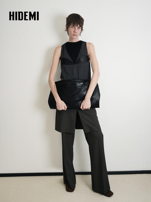 HIDEMI 设计感假两件修身微喇裤长裤裙裤 商品图7