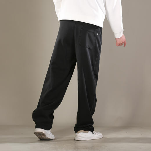 DRONKOO 2026 抽绳松紧腰前结构口袋同色钉扣喷色做旧中厚卫裤长裤 商品图4