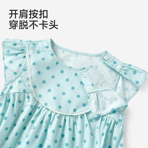 【100%精梳棉】英氏婴儿衣服夏季女宝宝波点清新连体衣碎花薄款连身衣休闲包屁衣 商品图2