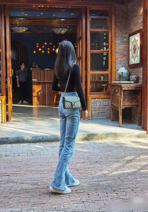 GUCCI  酒神 woc 乌木色 小号 老花 链条包 商品图4