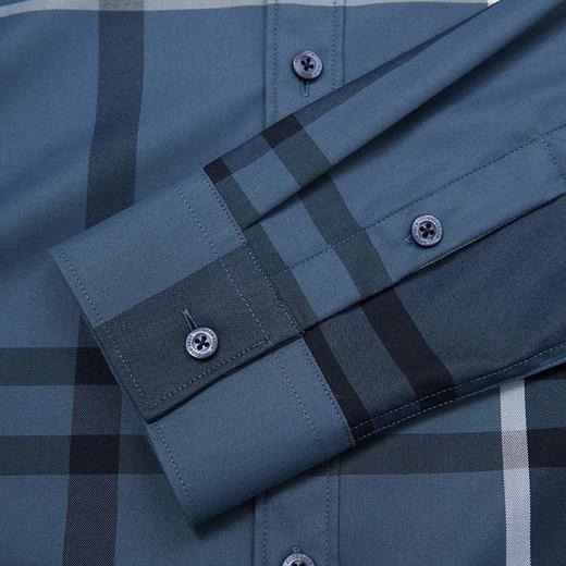 【莱赛尔】德鲨长袖衬衫男2026春季新款条纹撞色休闲衬衣 商品图4