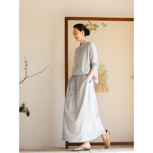 牧衣游原创 32支纯棉半身裙新款宽松显瘦百搭文艺休闲半裙 馥记 商品图1