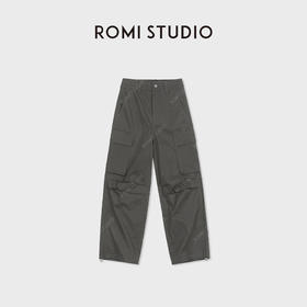 ROMI STUDIO“时髦百搭”棉质多口袋抽绳脚口直筒工装裤 RWCAX85171
