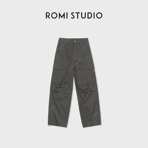 ROMI STUDIO“时髦百搭”棉质多口袋抽绳脚口直筒工装裤 RWCAX85171 商品图0
