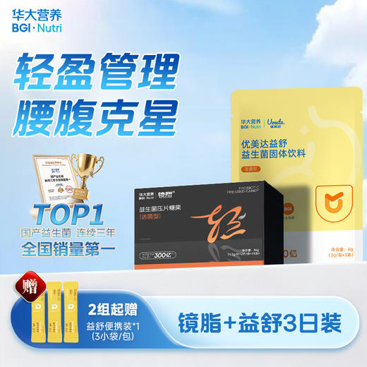 【轻盈组合】【镜脂·轻+益舒便携装】增加瘦子菌比例，助力轻盈体质！ 商品图0