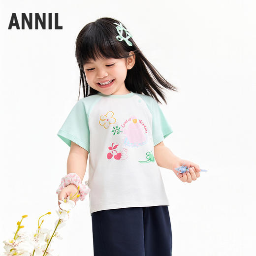 【实体店同款】女童圆领短袖上衣夏季新款安奈儿童装XG621056 商品图2