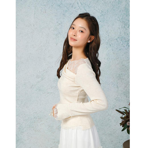 荡领假两件蕾丝针织衫-纪念日百货门店同款169445849 商品图8