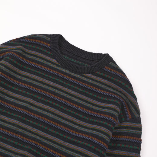 ROMI STUDIO“冬日松弛”100羊毛条纹针织挺括套头毛衣RWCWSU7412 商品图3