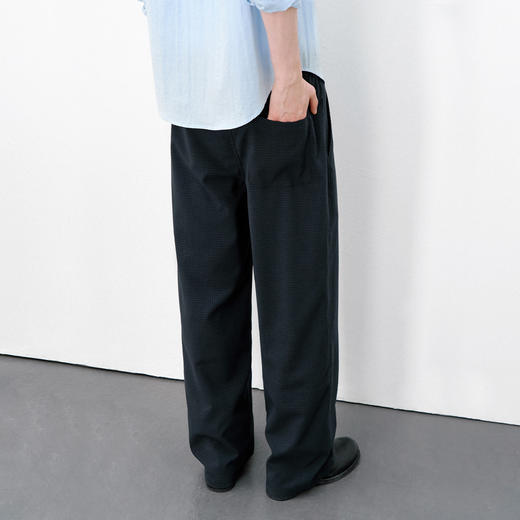 714street高级泡泡纱肌理感面料显瘦阔腿裤2026春季垂感休闲裤男 商品图1