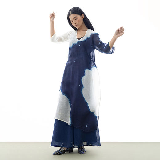 【林栖设计小店】植物染色|手工云绞丝麻百搭多色宽松开衩2026春新款衬衣1961025 商品图8