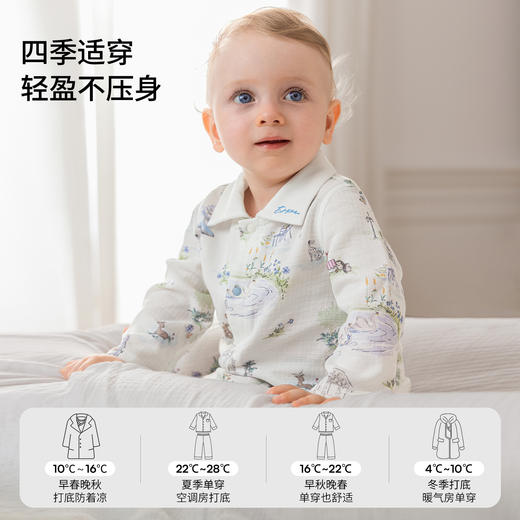 【宝宝服饰】嫚熙婴儿连体衣弹力丝麻棉新生儿宝宝连身衣爬服哈衣 商品图4
