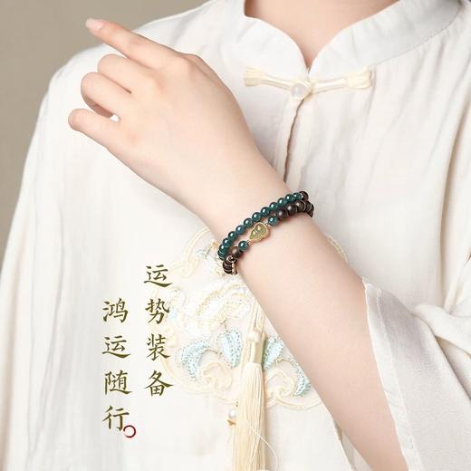 【粉丝专属❗️沉香佛珠吉牌手串】运势装备，鸿运随行，时过百年，留香依旧！晴水葫芦蓝水翡翠双圈古风手链男女6mm手链 商品图2