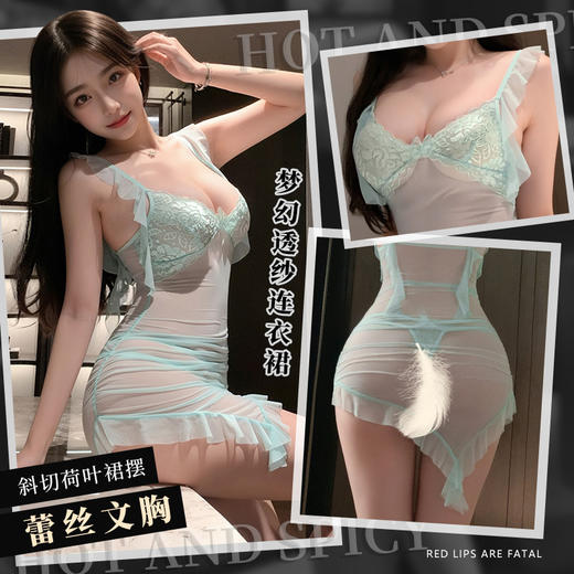 【尽显风情】霏慕 巴黎恋人梦幻透纱连衣裙ZY14 商品图0