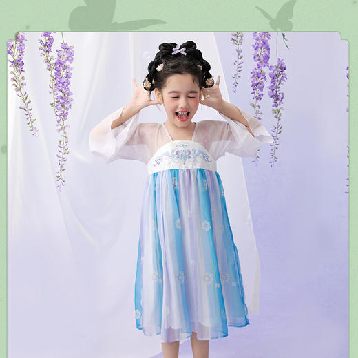 笛莎/Deesha 观山见联名2026年春季新款国风女童连衣裙裙子 商品图0