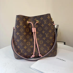 LV 老花 粉色 中号 水桶  单肩包