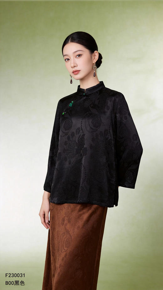 致橡树2023中式天丝提花衬衣F230031 商品图5