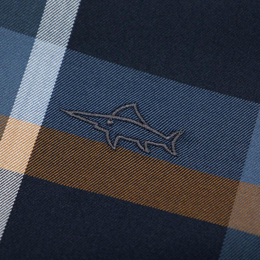 【莱赛尔】德鲨长袖衬衫男2026春季新款条纹撞色休闲衬衣 商品图3