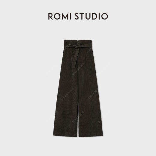 ROMI STUDIO高支高密定染灯芯绒高腰阔版阔腿裤RWDSXY1515 商品图1