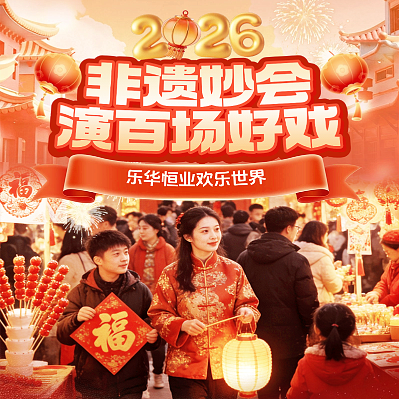 【乐华城】99元抢春节特惠票！连续2日不限次游玩，过年来乐华！看非遗妙会，观百场好戏！