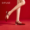 Dfuse迪芙斯2026春季新款尖头双条带钻口亮面漆皮单鞋平跟鞋DFE1114022 商品缩略图5