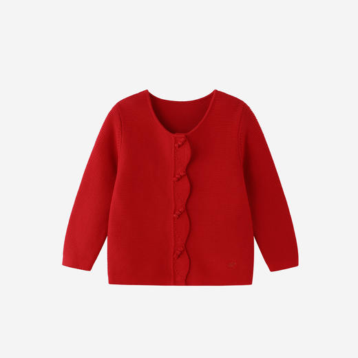 【商场同款】英氏童装儿童毛衣女宝宝毛线衣新款超好看红色针织衫 商品图4