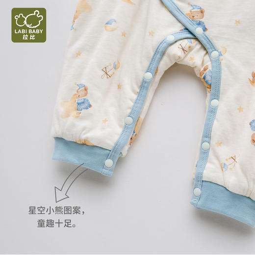 拉比童衣J6-1星月绑带连体衣蓝LZAB103202 商品图5