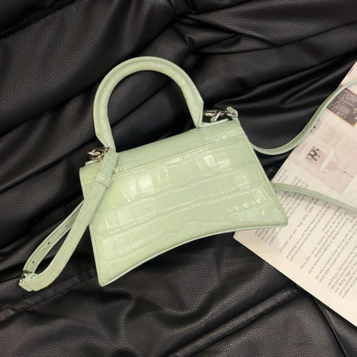 巴黎世家 xs 鳄鱼纹牛皮 薄荷绿 沙漏包 商品图1