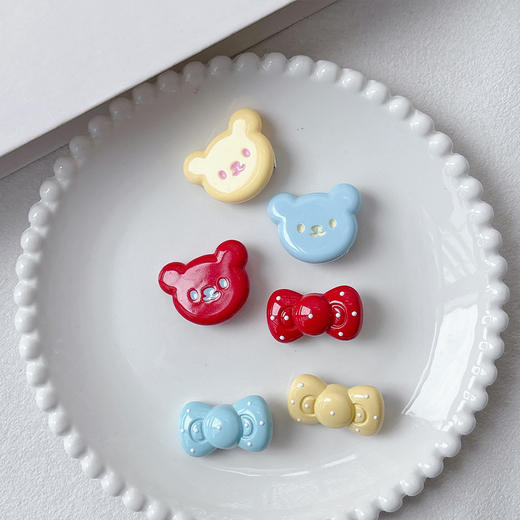 三原色蝴蝶结小熊头组合夹-纪念日百货门店同款169096651 商品图3