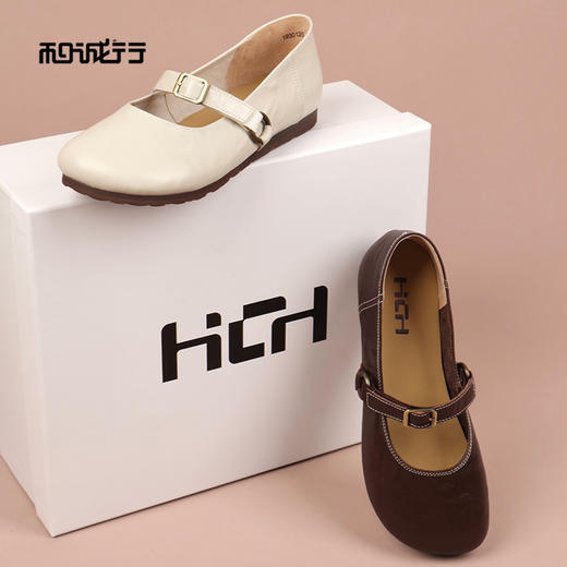 和诚行2026春季新款时尚可爱甜美风圆头一字扣带玛丽珍浅口休闲鞋1930125 商品图3