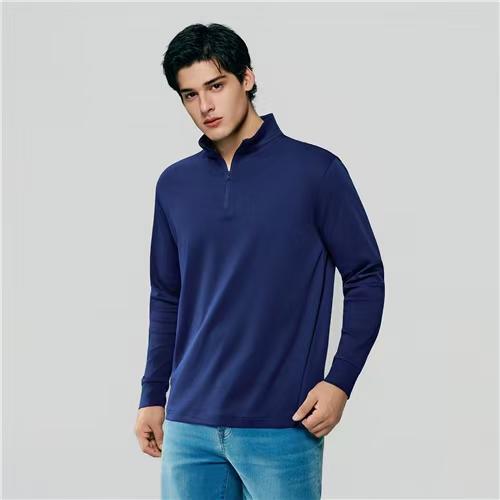 佐丹奴男装26年新款全棉液氨半拉链卫衣01026328 商品图2