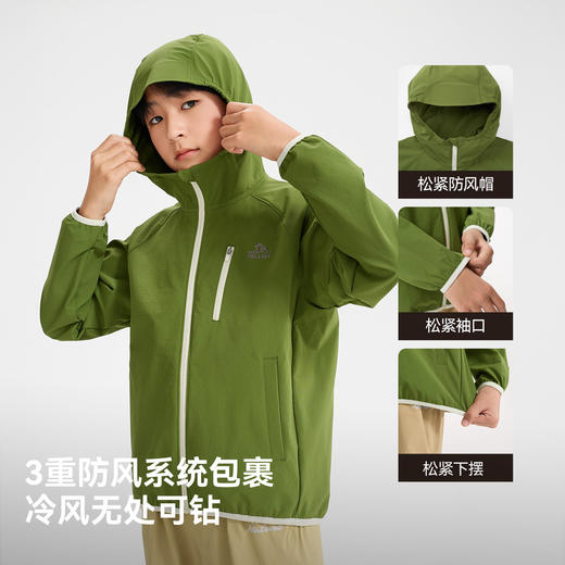 伯希和户外软壳衣男童新款CORDURA耐磨防风防泼水徒步冲锋衣女童 商品图2