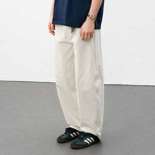 714street日系棉麻显瘦藏肉弯刀裤 2026春季立体剪裁宽松休闲裤男 商品图1