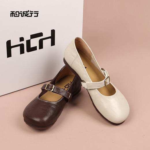 和诚行2026春季新款时尚可爱甜美风圆头一字扣带玛丽珍浅口休闲鞋1930125 商品图4