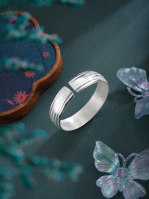 子佩集S999手工银【月汐吻痕】手镯【55031102】原创设计 商品图3