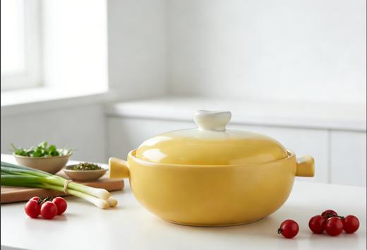 【防滑锅底】汉茗 蛋黄煲砂锅菜煲 3.5L/个 适用多种明火炉具 商品图3