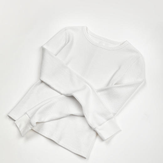 ROMI STUDIO色织华夫格高密长绒棉针织船领长袖 RWDSSY1572 商品图3