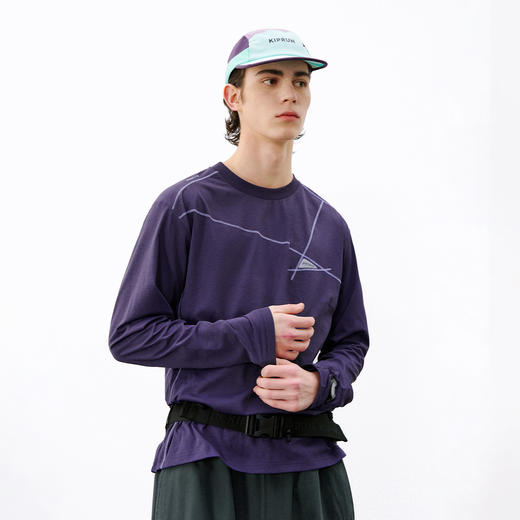 714street吸湿速干7A抗菌运动长袖2026春季防晒反光印花情侣T恤男 商品图0