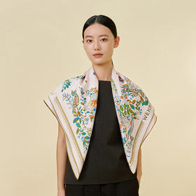 万事利双面印花大方巾-骐骥花丛