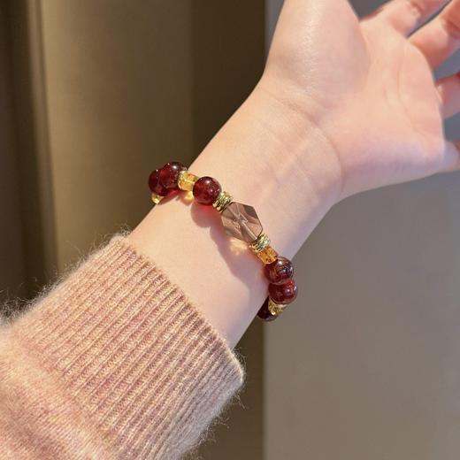 ARSIS｜晶石系列 元气稳运·石榴石茶水晶串珠手链 商品图4