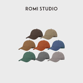 ROMI STUDIO“简约复古”全棉水洗软顶弯檐头包脸棒球帽 RWCLP07327
