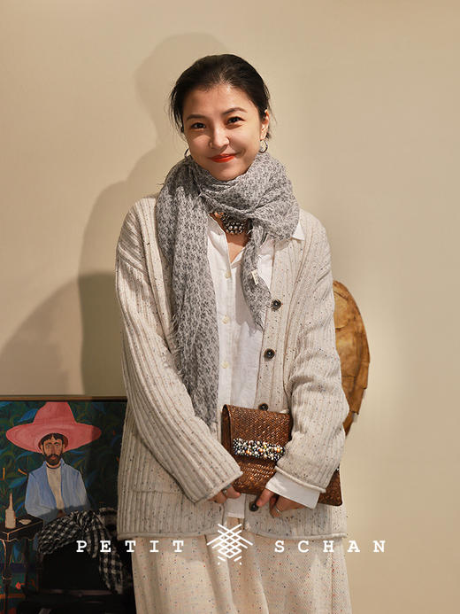 Petit Schan小闪 CLO#1045 Surprise 彩蛋 纯羊毛彩点纱V领针织开衫 商品图0