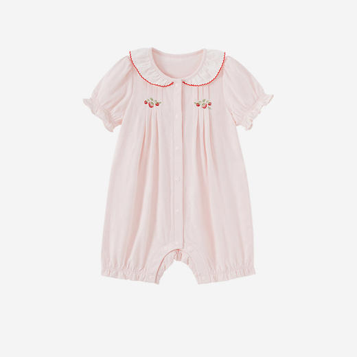 【莫代尔】英氏婴儿衣服夏季女宝宝A类一等品连体衣薄款短袖连身衣可爱哈衣 商品图4