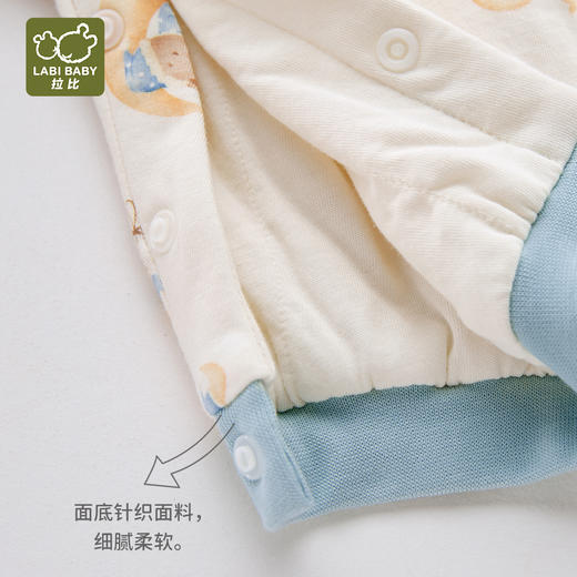 拉比童衣J6-1星月全开连体衣蓝LZAB103312 商品图1