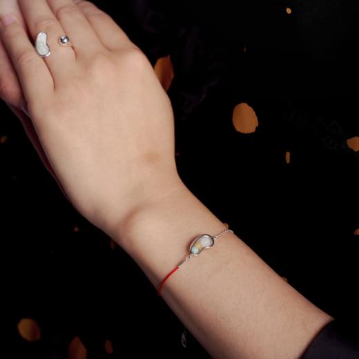 美颂之光 MAISON LUMIERE 925银天然翡翠福豆耳钉手链项链 商品图1