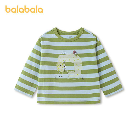 【商场同款】巴拉巴拉儿童长袖t恤男童2026新款春装撞色条纹上衣 商品图4