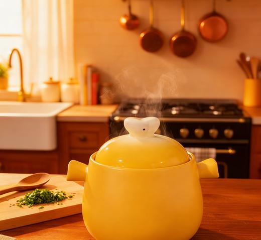 【陶瓷不粘】汉茗 蛋黄煲砂锅汤煲 4.5L 易洁耐用 商品图3