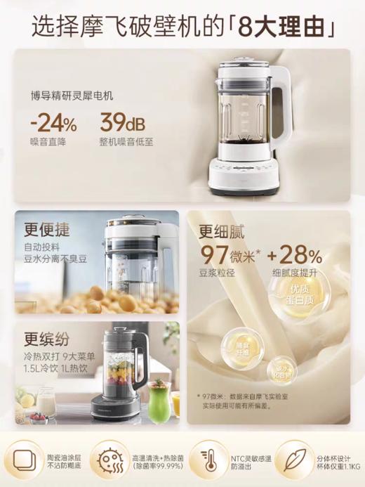 【店庆提前购】10楼  摩飞 柔音破壁机PRO MR8202 吊牌价1340元 活动价899元 商品图3